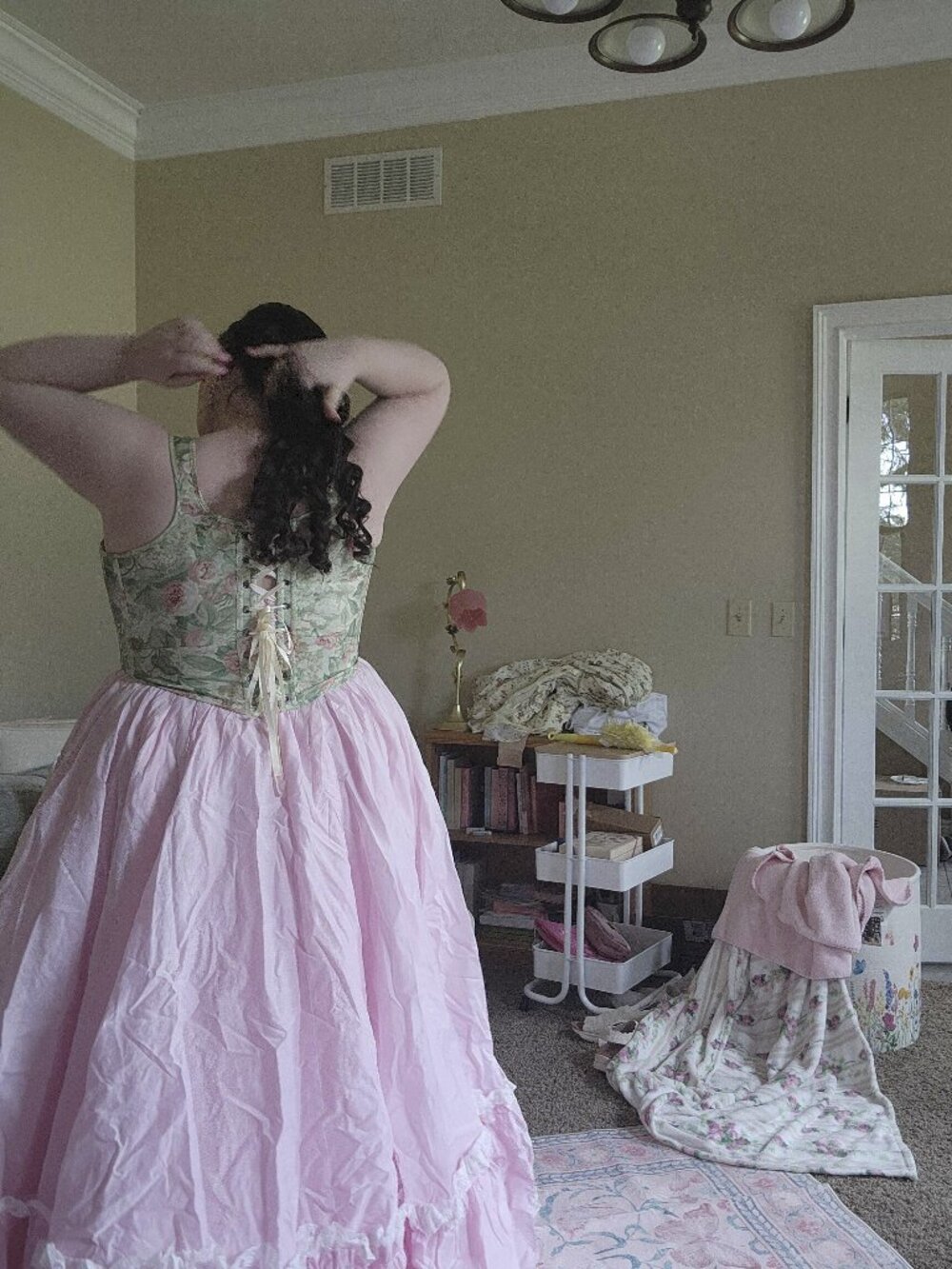 Selkie Pink Cotton Ballgown - Tender Touch Woodland Gown - Picture 3 of 3